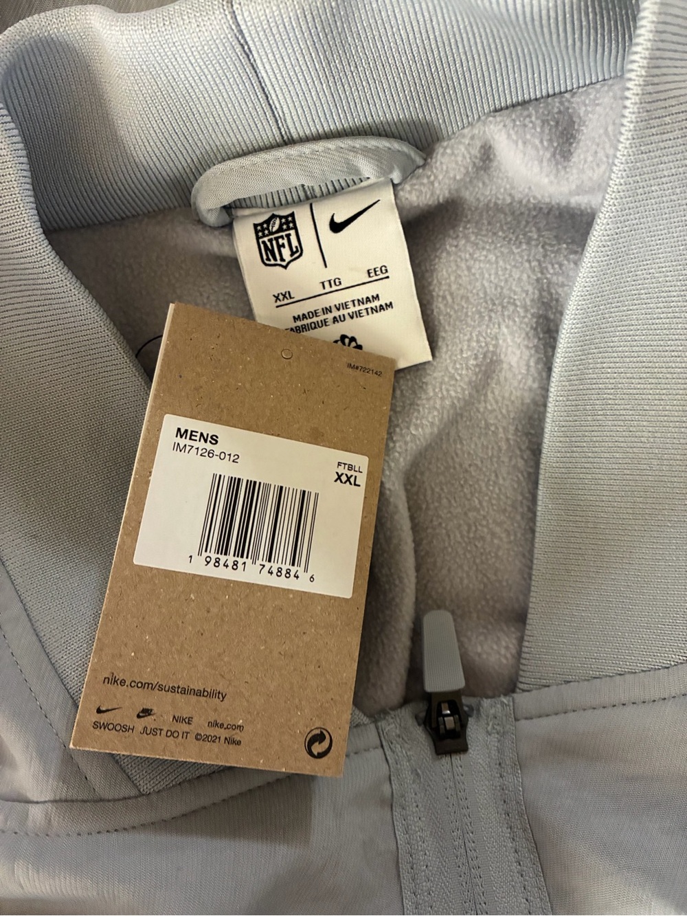 Seattle Seahawks Men’s Nike Wolf Gray Rivalry Bomber Jacket Retails $145 - Picture 14 of 16